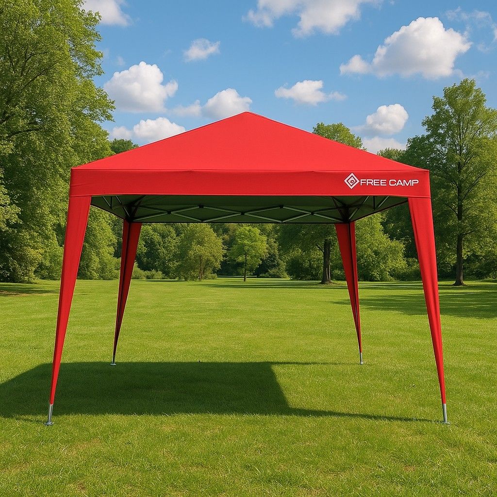 Yek Outdoor 3 X 3 M Katlanır Portatif Polyester Gazebo - Çardak - Bahçe Kamelyası & Gölgelik Kırmızı