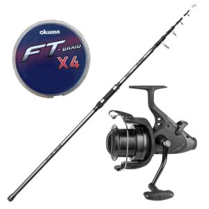Yek Outdoor Yüksek Kalite Olta Seti Okuma Alaris Tele Surf 420 cm 100-200 gr Surf Kamışı&Okuma Powerliner Pro PLP-8000 4+1bb Olta Makinesi