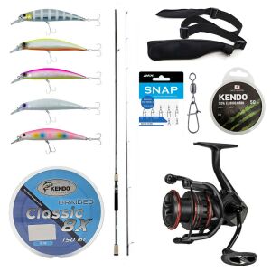 YekOutdoor Okuma Profesyonel Spin Seti Okuma Azaki Spin 244 cm 7-28 gr 2 Parça Spin Kamışı&Okuma Ceymar HD CHD-3000A Matt Black 7+1BB Olta Makinesi