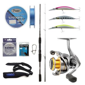 YekOutdoor Okuma Spin Olta Seti Okuma Wave Power 8'0 2.44 cm 15-40 gr 2 Parça Spin Kamışı&Okuma Avenger AV-4000 (5,0,1) 6+1bb Olta Makinesi