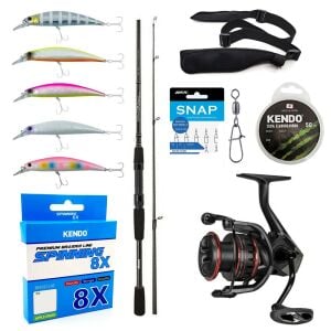 YekOutdoor Okuma Profesyonel Spin Seti Okuma Wave Power 2,74 cm 7-30 gr 2 Parça Spin Kamışı&Okuma Ceymar HD CHD-3000A Matt Black 7+1BB Olta Makinesi