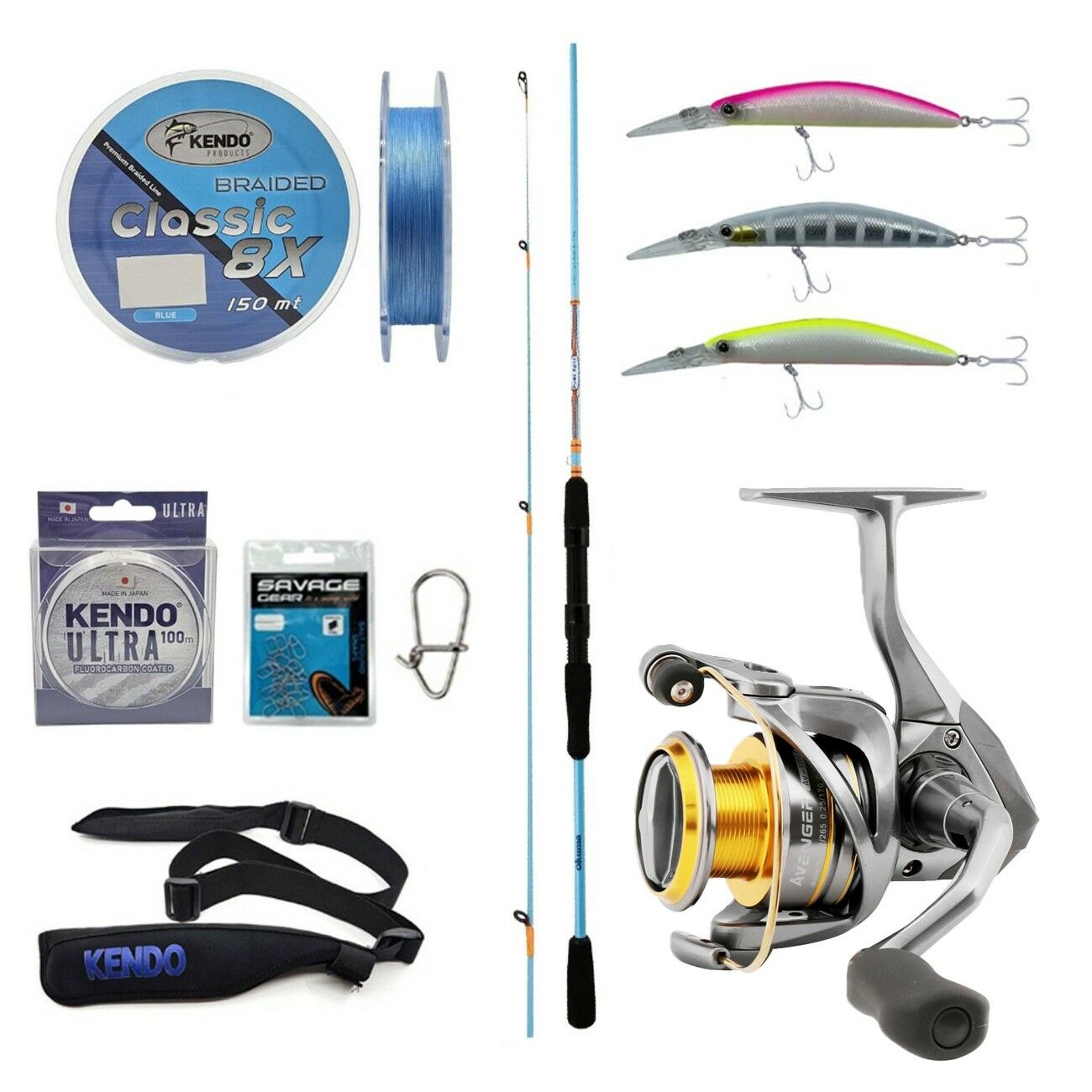 YekOutdoor Okuma Spin Olta Seti Okuma Fuel Spin 2,44 cm 15-40 gr 2 Parça Spin Kamışı&Okuma Avenger AV-4000 (5,0,1) 6+1bb Olta Makinesi