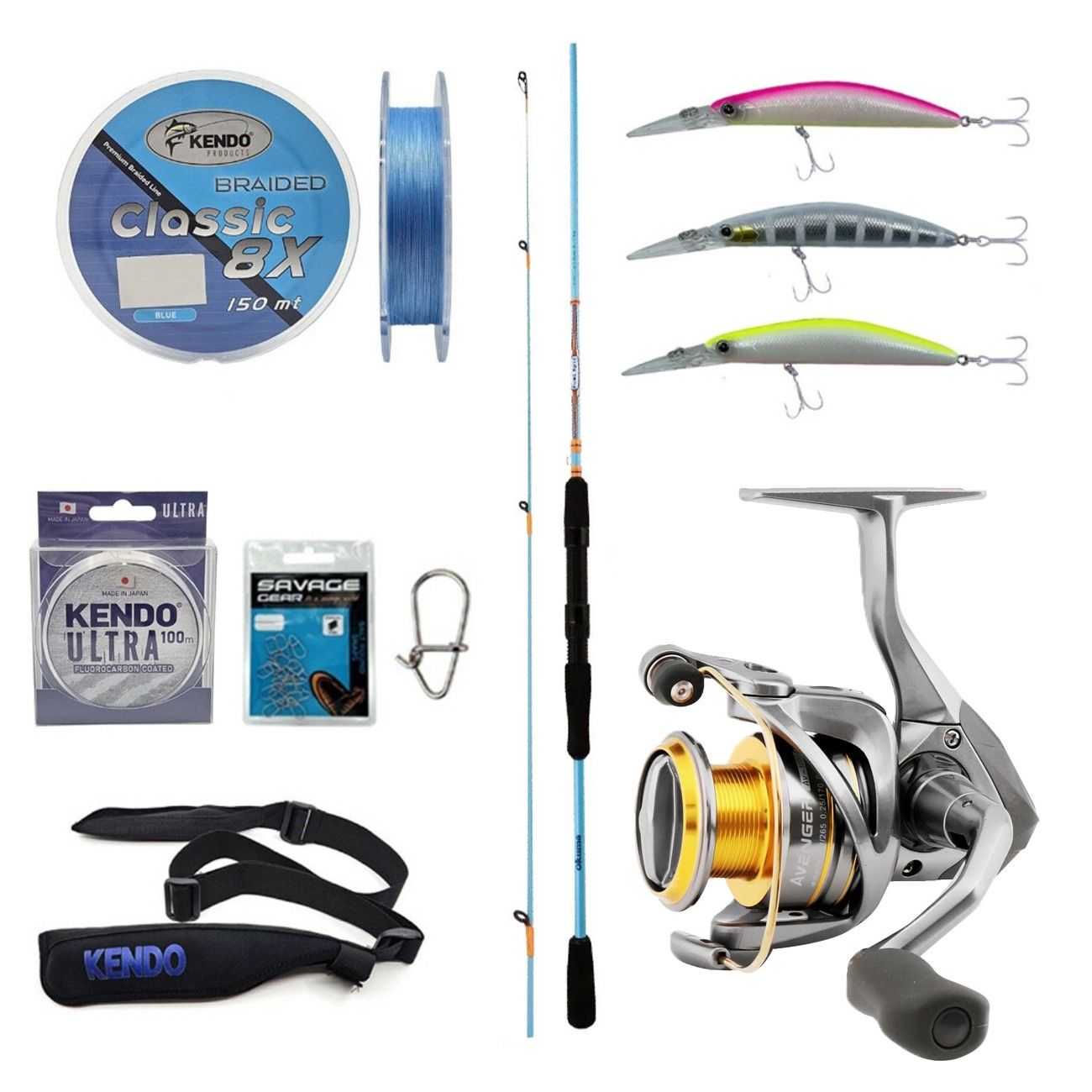 YekOutdoor Okuma Spin Olta Seti Okuma Fuel Spin 2,44 cm 15-40 gr 2 Parça Spin Kamışı&Okuma Avenger AV-4000 (5,0,1) 6+1bb Olta Makinesi