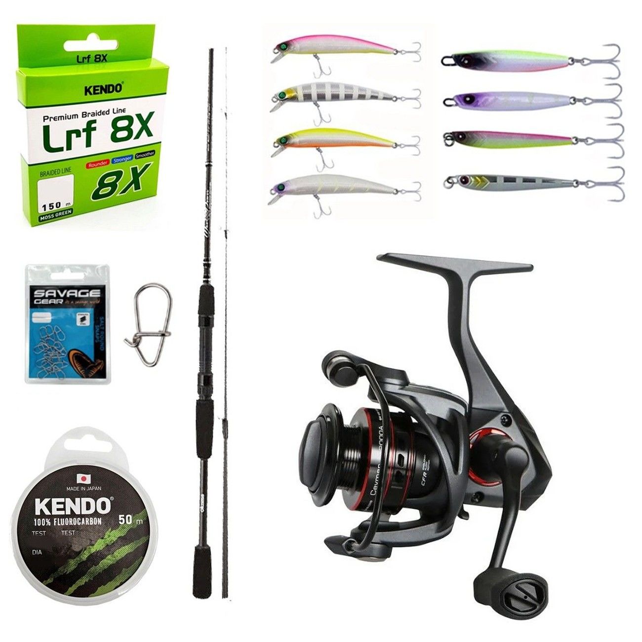 YekOutdoor Profesyonel LRF Seti Okuma Wave Power 228 cm 2-12 gr Lrf Kamışı&Okuma Ceymar C-2500A Dark Grey 7+1BB Olta Makinesi