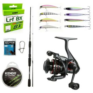 YekOutdoor Profesyonel LRF Seti Okuma Wave Power 228 cm 2-12 gr Lrf Kamışı&Okuma Ceymar C-2500A Dark Grey 7+1BB Olta Makinesi