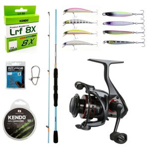 YekOutdoor Profesyonel LRF Seti Okuma Fuel Spin 228 cm 2-12 gr Lrf Kamışı&Okuma Ceymar C-2500A Dark Grey 7+1BB Olta Makinesi