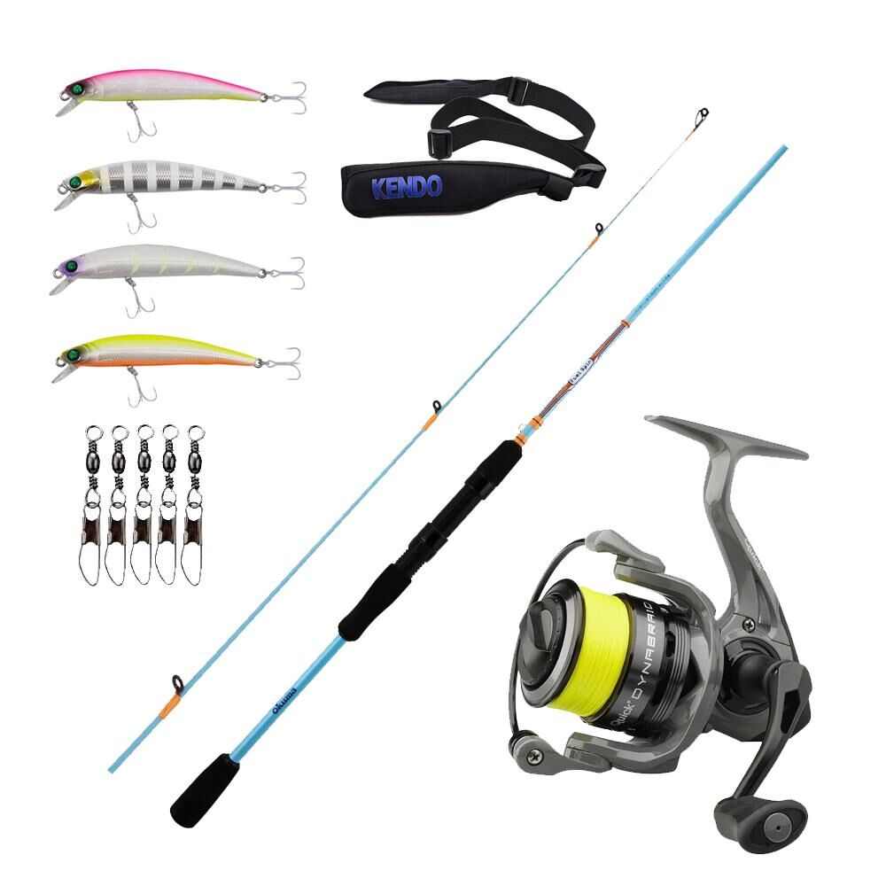 YekOutdoor Okuma Spin Olta Seti Okuma Fuel Spin 2,44 cm 15-40 gr 2 Parça Spin Kamışı&Dam Quick Dynabraid 4 3000S FD 3+1BB Olta Makinesi