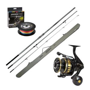 YekOutdoor Okuma Üst Düzey Kamış Seti Okuma Azores Surf 430cm 3 parça Surf Kamışı&Okuma Tesoro TSR-10000PA 12+1BB Olta Makinesi