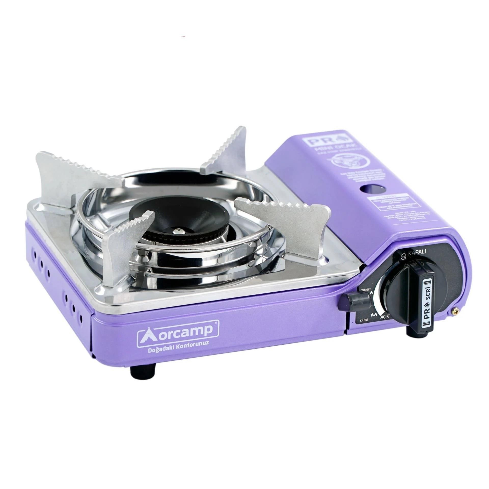 Orcamp Mini Çantalı Kamp Ocağı Mor 4 Kartuşlu Set
