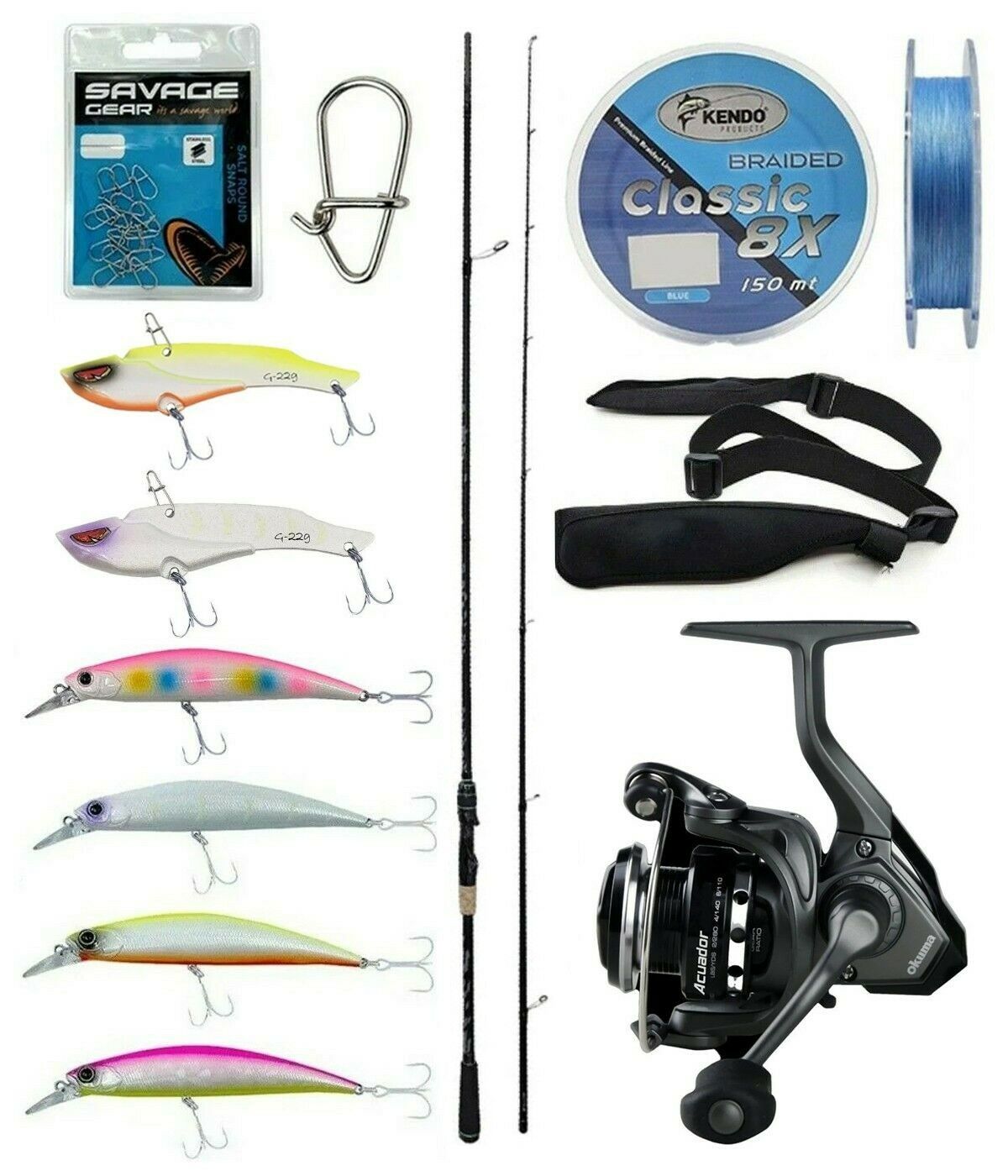 Yek Outdoor Spin Olta Seti Kendo Kenshi Pro 2.73m 12-45gr Olta Kamışı&Okuma Acuador ACU-2500A 3+1BB Olta Makinesi