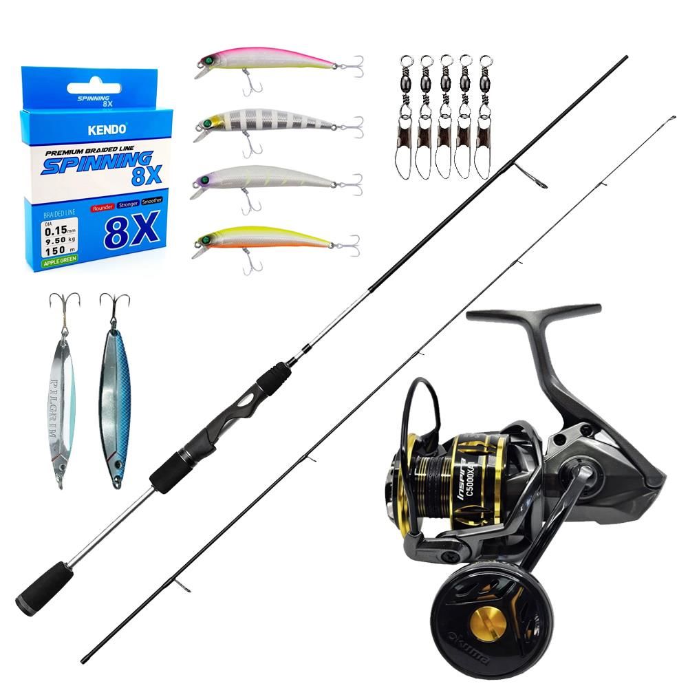 YekOutdoor Üst Düzey Okuma Spin Olta Seti  Okuma Helios SX Spin 2,70cm 15-45 gr 2 Parça Spin Kamışı&Okuma Inspira ISX-4000XA1 Gunsmoke 8+1BB Olta Makinesi