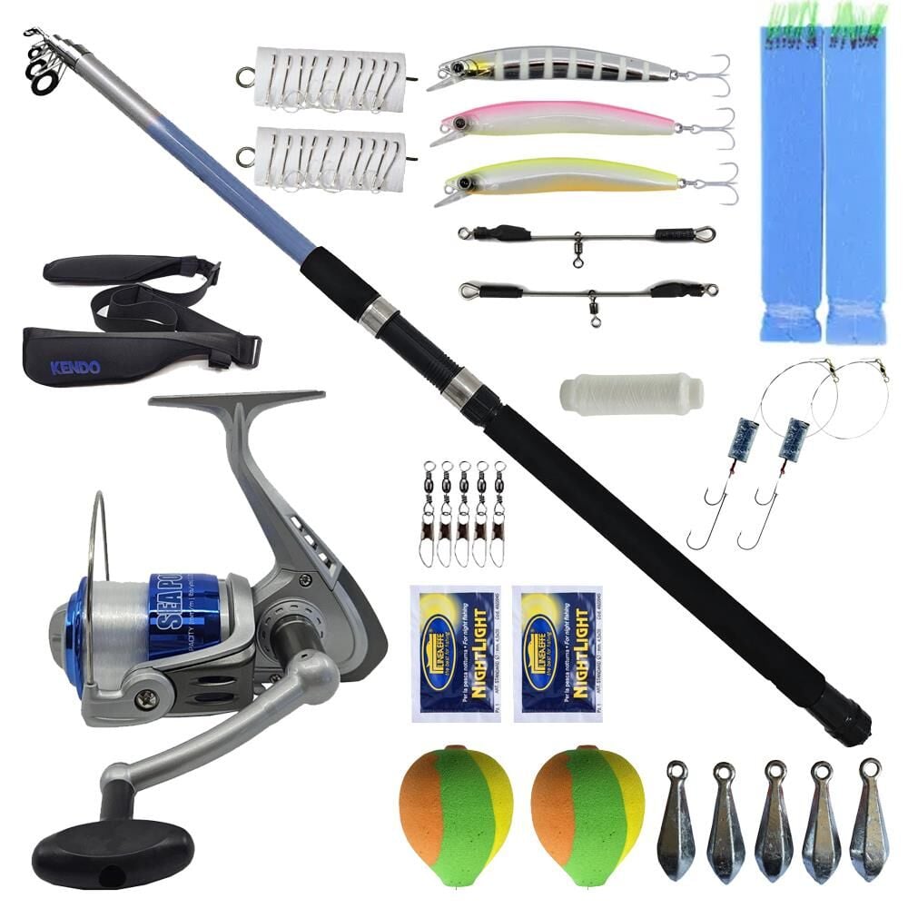 YekOutdoor Full Takım Olta Seti Kendo Elbe 3.50m 70-150gr Olta Kamışı&Kendo Sea Power 7000 Olta Makinesi