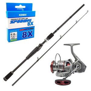 YekOutdoor Profesyonel Spin Seti Okuma Helios Air 2,70 cm 30-80 gr 2 Parça Spin Kamışı&Okuma Metolius MTL-4000A 7+1bb Olta Makinesi