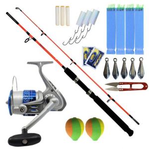 YekOutdoor Tekne Kamışı Olta Takımı Seti Kendo Holiday Boat 2.10m 100-250gr 2 Parça Olta Kamışı- Kendo Sea Power 7000 Olta Makinesi