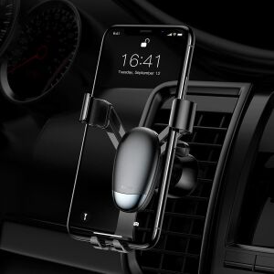Baseus Mini Gravity, Araç/Otomobil İçi Cep Telefonu Tutucu, Siyah, Araç Kalorifer Peteği/Havalandırma Mazgalları/Klima Boşluğuna Uygun (Air Vent)