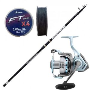 YekOudoor Surf Kamışı Olta Seti Okuma Wave Power Tele Surf 4.20 cm 100-200 gr 5 Parça Surf Kamışı- Okuma Alarıs ALS-55 Olta Makinesi