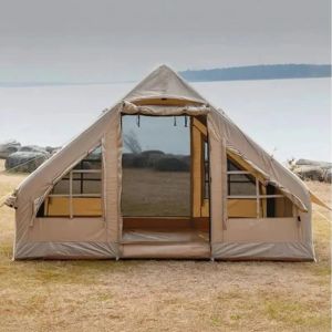 YekOutdoor Dört Mevsim Su Geçirmez 6 Kişilik Lüks Şişme Kamp Çadırı 300x210x190cm