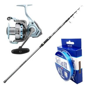 Yek Outdoor Okuma Surf Kamışı Seti Okuma Alaris Tele Surf 390 cm 100-200 gr Surf Kamışı- Okuma Alaris ALS-55 Olta Makinesi