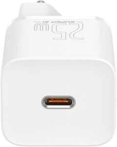 Baseus Super Si Power Delivery 25W USB-C & USB-C Kablo ve Hızlı Şarj Cihazı Seti, Beyaz