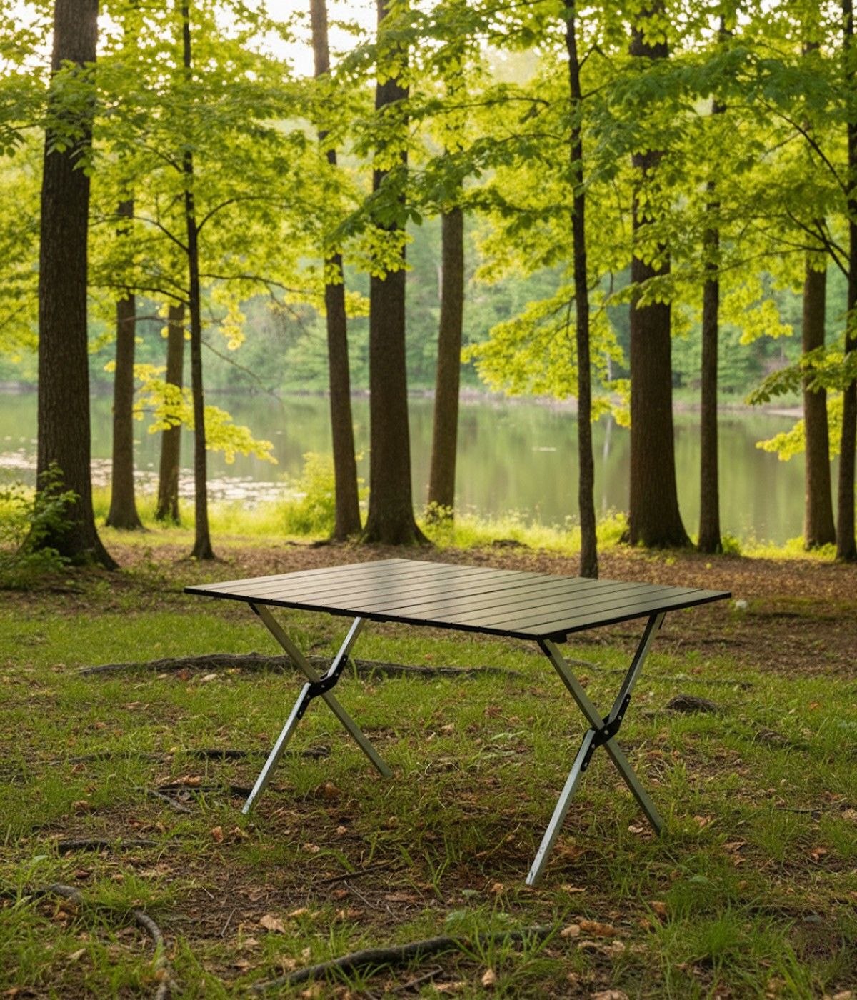 Yek Outdoor Portatif Alüminyum Kamp Masası Siyah 60x82x48cm