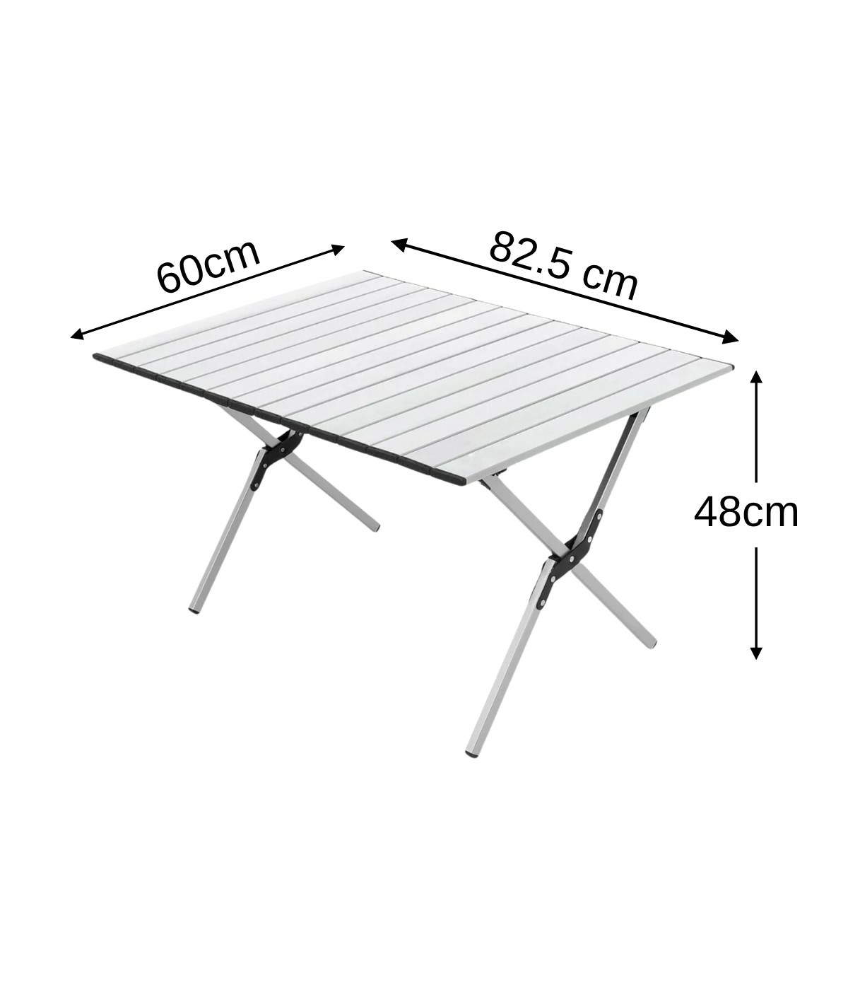 Yek Outdoor Portatif Alüminyum Kamp Masası Gri 60x82x48cm