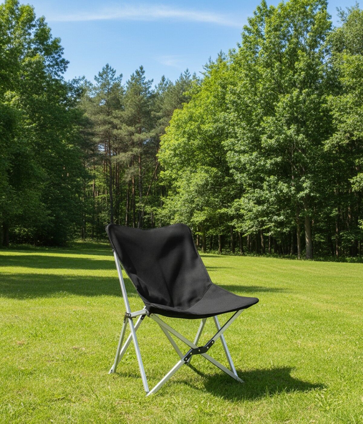 Yek Outdoor Portatif Alüminyum Katlanır Kamp Sadalyesi Siyah