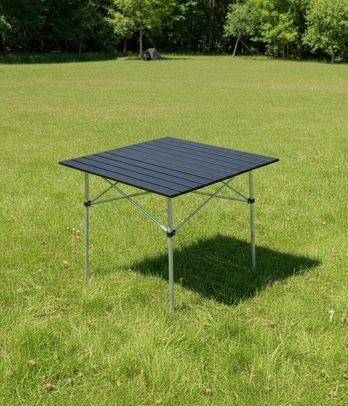 Yek Outdoor Portatif Alüminyum Katlanır Kare Kamp Masası 70x70x70 Siyah