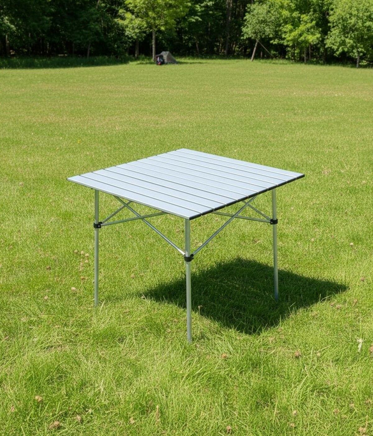 Yek Outdoor Portatif Alüminyum Katlanır Kare Kamp Masası 70x70x70 Gri