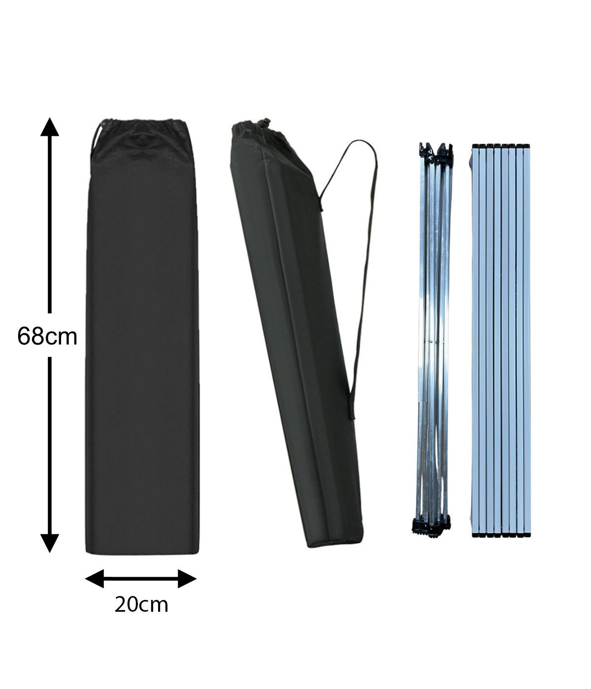 Yek Outdoor Portatif Alüminyum Katlanır Eko Kamp Masası Büyük  66x47x52cm Gri