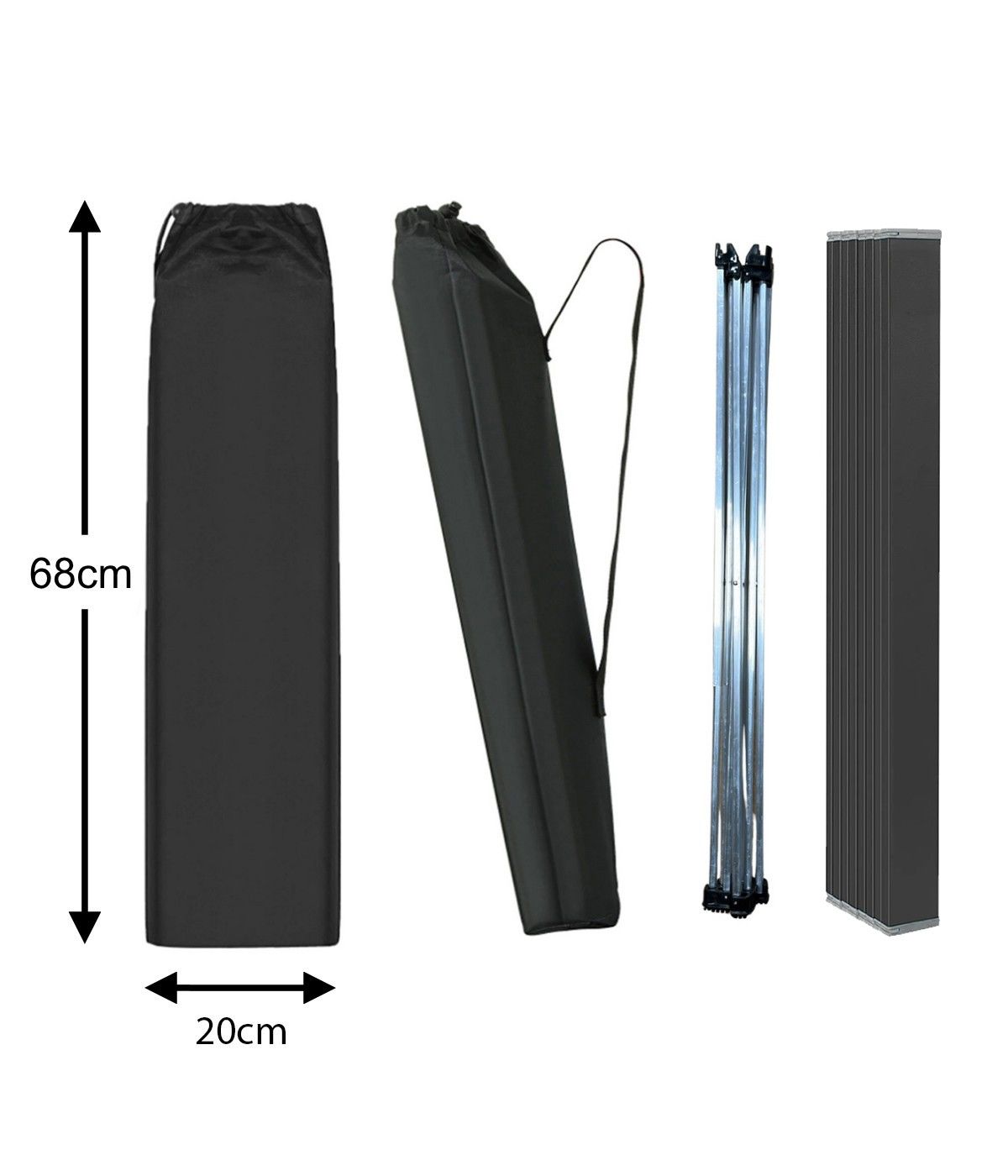 Yek Outdoor Portatif Alüminyum Katlanır Eko Kamp Masası Büyük  66x47x52cm Siyah