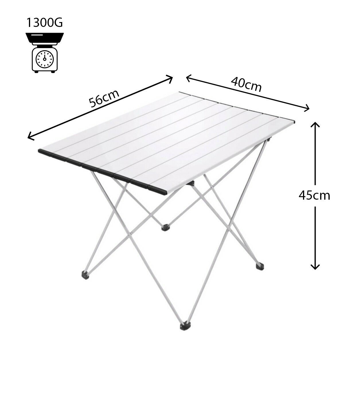 Yek Outdoor Portatif Alüminyum Katlanır Eko Kamp Masası Küçük 56x40x45cm Gri