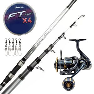 Yek Outdoor Hazır Surf Olta Seti Okuma Wave Power Tele Surf 4.20 cm 100-200 gr Surf Kamışı&Kendo Blue Bass GQ7000 5+1BB Olta Makinesi