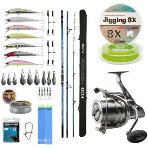 YekOutdoor Yüksek Performans Olta Seti Okuma Surfliner+ Surf 420cm 100-250gr 3 Parça Olta Kamışı&Okuma SURF-8K Olta Makinesi
