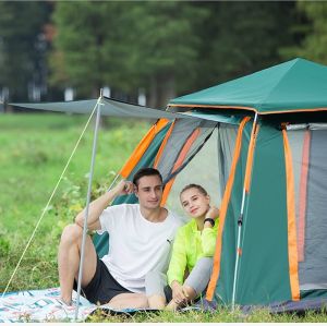 Yek Outdoor 6 Kişilik Tam Otomatik Tenteli Kamp Çadırı- 3 Adet 0°Uyku Tulumu-Şişme Yatak