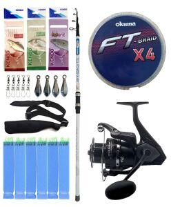 Yek Outdoor Surf Olta Seti Kendo Sea Power Surf 4.20m 100-250gr Olta Kamışı&Okuma Wave Power WP-8000A1 Olta Makinesi