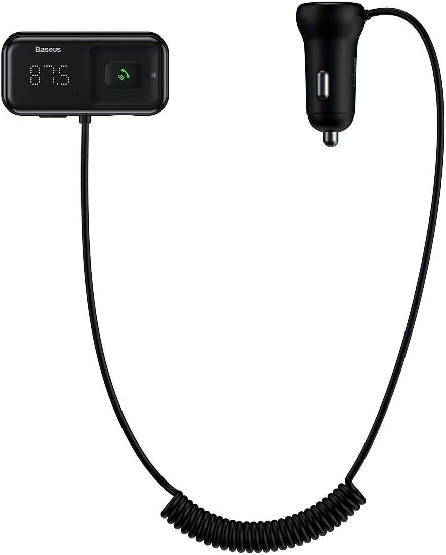 Kutu Hasarlı *Baseus T-Typed S16, Hızlı Araç Şarjı, 5 A, Bluetooth 5.0,Djital Gösterge, FM Transmitter