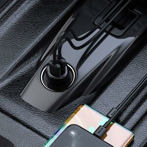 Kutu Hasarlı *Baseus T-Typed S16, Hızlı Araç Şarjı, 5 A, Bluetooth 5.0,Djital Gösterge, FM Transmitter