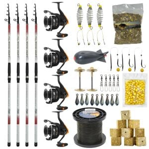 YekOutdoor Full Çeşit 4'lü Okuma Göl Seti Kendo Atlantic Surf 4.20m 100-250gr Olta Kamışı&Okuma JAW-55 3+1BB Olta Makinesi