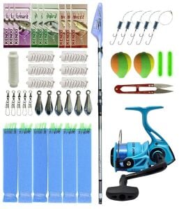 YekOutdoor Okuma Surf Kamışı Olta Seti Okuma Wave Power Tele Surf 4.20 cm 100-200 gr 5 Parça Surf Kamışı&Kendo Ocean Cast 5000 Olta Makinesi