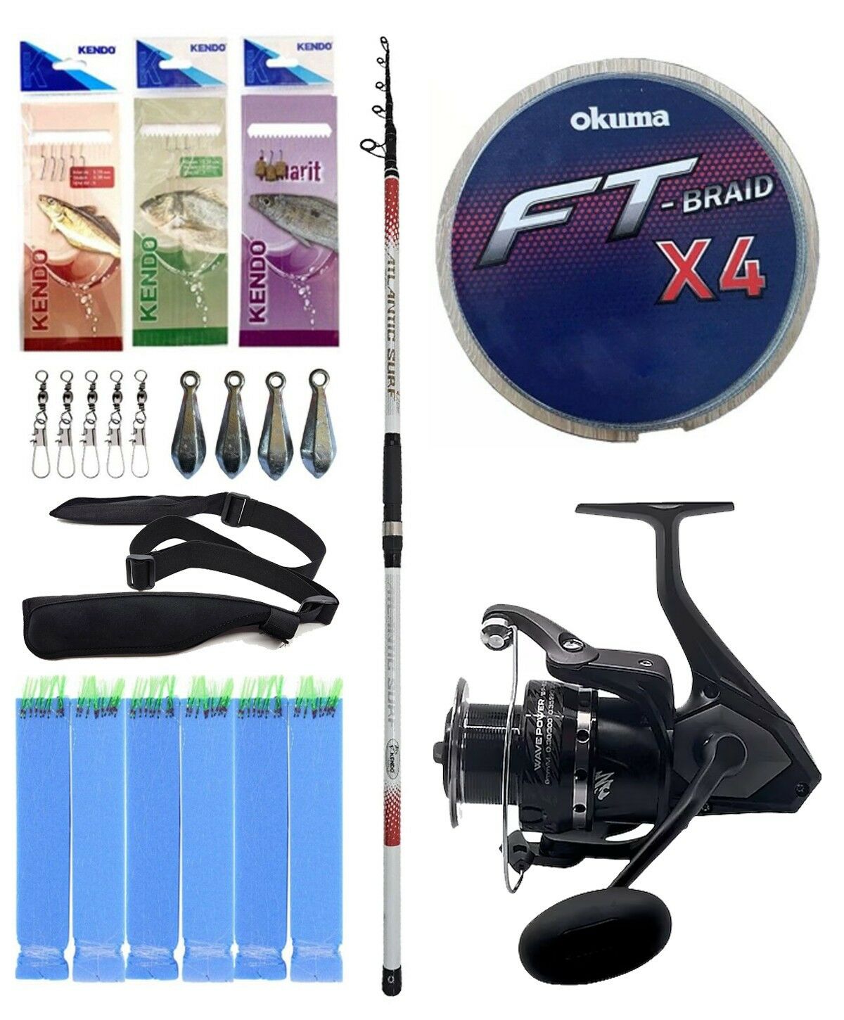 Yek Outdoor Surf Olta Seti Kendo Atlantic Surf 4.20m 100-250gr Olta Kamışı&Okuma Wave Power WP-8000A1 Olta Makinesi