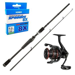 YekOutdoor Profesyonel Spin Seti Okuma Helios Air 2,70 cm 30-80 gr 2 Parça Spin Kamışı&Okuma Ceymar HD CHD-4000A Matt Black 7+1BB Olta Makinesi