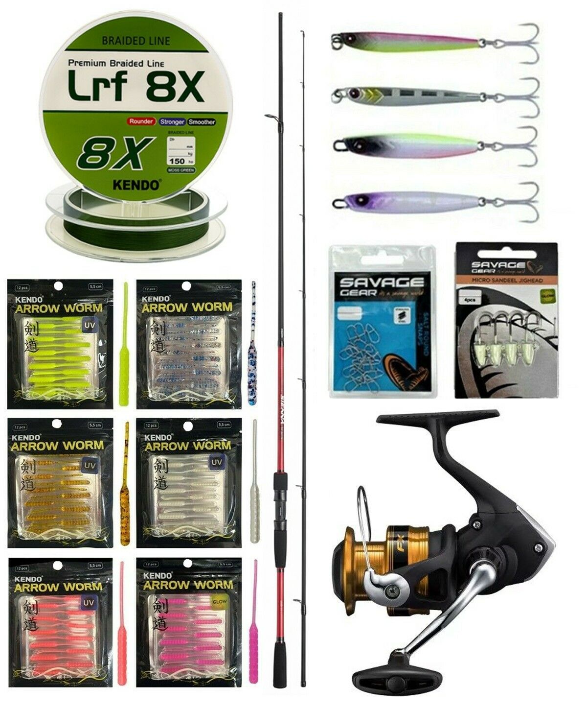 YekOutdoor Arrow Worm LRF Seti Shimano Kamış Sienna Spinning Sensitive 1,91m 1-10g 2pc&Shimano Makina FX 1000 FC