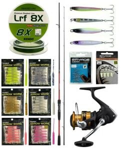 YekOutdoor Arrow Worm LRF Seti Shimano Kamış Sienna Spinning Sensitive 1,91m 1-10g 2pc&Shimano Makina FX 1000 FC