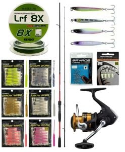 YekOutdoor Arrow Worm LRF Seti Shimano Kamış Sienna Spinning Sensitive 2,11m 0,5-7g 2pc&Shimano Makina FX 1000 FC