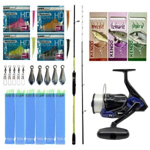 Yek Outdoor Hazır Tekne Oltası Seti Okuma Orata Squid Spin 180cm 100-200gr 2 Parça Tekne Kamışı&Okuma Fin Chaser X FNX-40BL 1BB Olta Makinesi