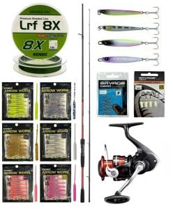 YekOutdoor Arrow Worm LRF Seti Shimano Kamış Sienna Spinning Sensitive 2,11m 0,5-7g 2pc&Shimano Sienna 1000 Fg Lrf Makinesi