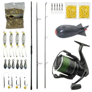 YekOutdoor Göl Oltası Seti Prologic C-Series 12FT 360 cm 3.5 lb 3 Parça&Dam Quick Darkside 4B Spod 7000S FD 3+1BB Olta Makinesi