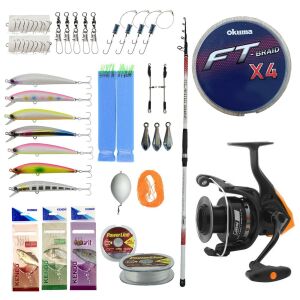 Yek Outdoor Profesyonel Hazır Olta Seti Kendo Atlantic Surf 4.20m 100-250gr Olta Kamışı&Okuma JAW-65 Olta Makinesi