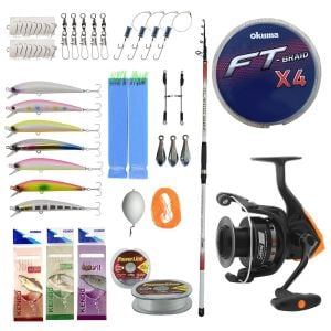 Yek Outdoor Profesyonel Hazır Olta Seti Kendo Atlantic Surf 4.20m 100-250gr Olta Kamışı&Okuma JAW-65 Olta Makinesi