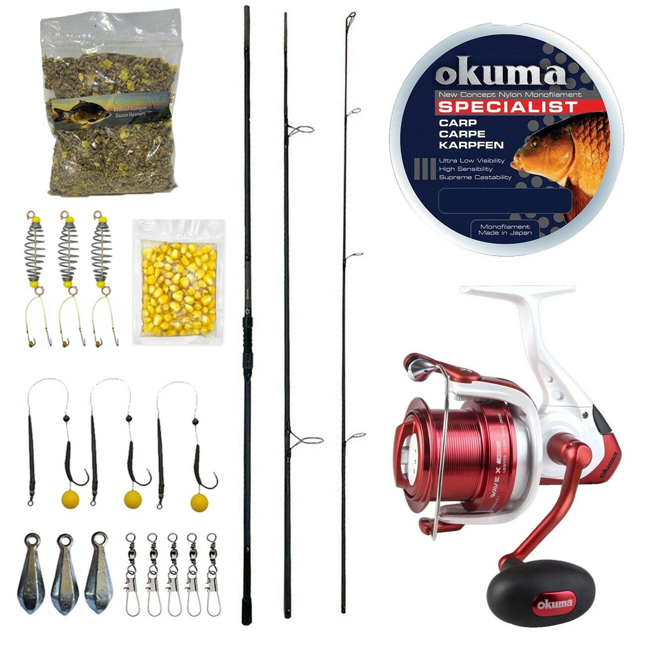 YekOutdoor Profesyonel Göl Oltası Seti Prologic C-Series 12FT 360 cm 3.5 lb 3 Parça&Okuma Wave X-6000 3+1BB Olta Makinesi